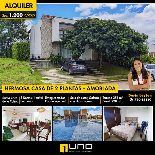 Imagen 1 de 6 de Hermosa Casa Amoblada Condominio Santa Cruz De La Colina