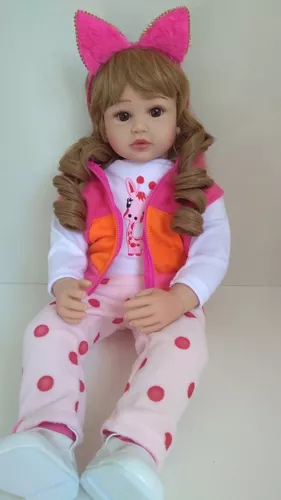 Boneca Bebe Reborn Pano Loira Girafinha Girafa Menina Luxo - Chic