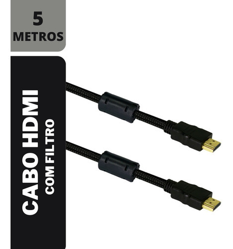 Cabo Hdmi 1080p 3d Hdr 4k 5 Metros Tv Notebook Vídeo Game