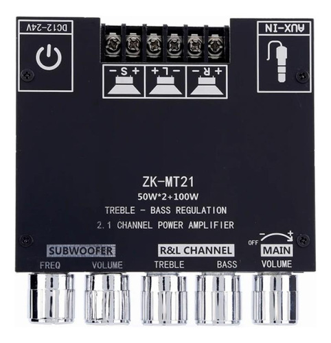 Amplificador Zk-mt21 Bluetooth Estereo 50w Subwoofer 100w