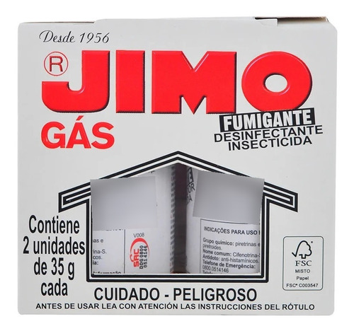 Bomba De Gas Jimo Fumigante - 2 Unidades 35 Gr C/u Jimo Gas