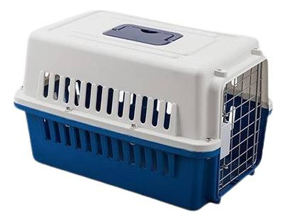 Transportadora Para Perro Gato Jaula Mascota Kennel Chico 48 Color Azul Marino