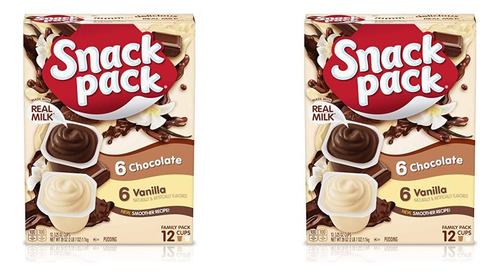 Snack Pack Tazas De Pudín Con Sabor A Chocolate Y Vainilla P