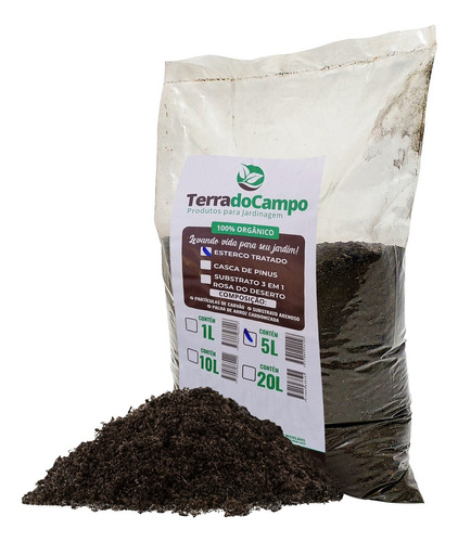 Composto Organico 100% Natural Para Plantas Horta Vaso 25kg