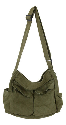 Workwear Canvas Shoulder Bag Large Capacity Retro Messenger