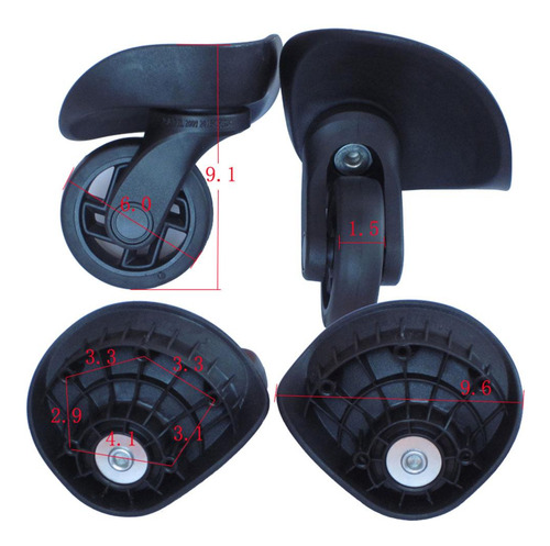 5 X 2pcs / Set Maleta De Equipaje Ruedas De Repuesto Ruedas
