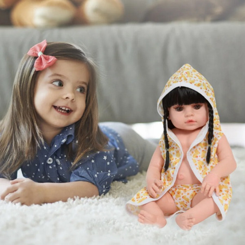 Boneca Bebe Reborn Valentina Saida Banho Patinha