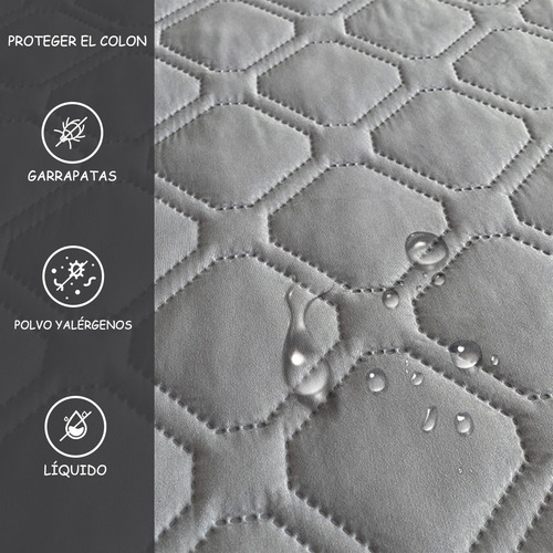 Protector Impermeable 100% King Size 200x200cm Para Colchón Gris Oscuro King