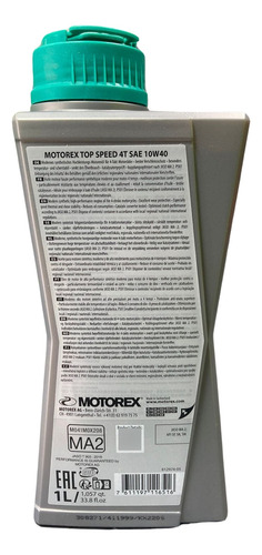 Aceite Sintetico Top Speed 4t 10w40 1lt Motorex
