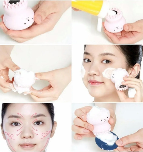 Imagen 4 de 6 de Cepillo Exfoliante Facial Silicona Puntos Negros Colores