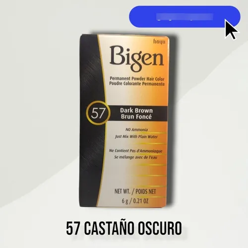 comprar  Bigen Tintura Permanente Polvo Para Cabello Paleta Colores Tono 57 Castaño oscuro
