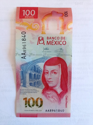 Billete Sor Juana Ines De La Cruz, Serie Doble A (aa)