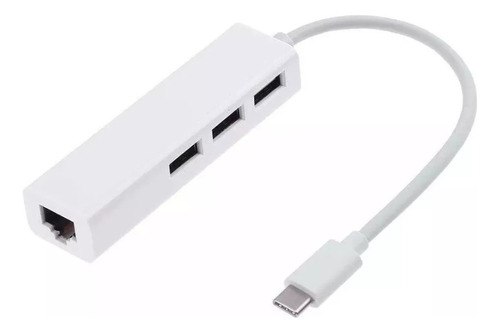 Adaptador Usb Tipo C A Rj45 Gigabit Ethernet Lan + Hub Usb 3