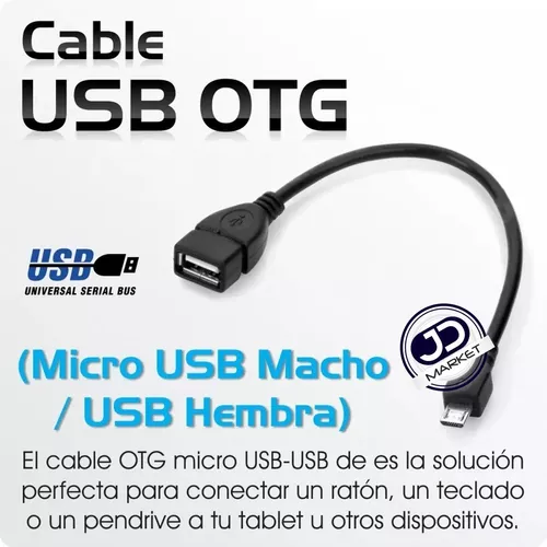 Cable OTG Micro USB Para Celulares O Tablets