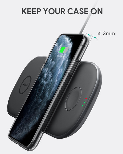 Imagen 3 de 6 de Aukey Estación De Carga Triple Qi Cargador Inalambrico