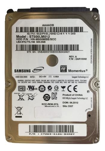 Disco duro interno Samsung Spinpoint M8 HN-M500MBB 500GB