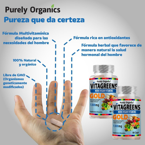 Combo 2 Vitagreens | Vitaminas Veganas Para Hombre 90caps Sabor Sin sabor