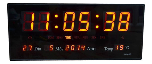 Relógio Digital De Parede Com Termômetro E Calendário 3615