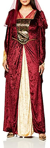 Disfraz Dama Renacentista, Borgoña/oro, Xl