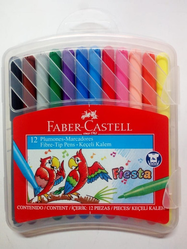 Marcadores Faber Castell ''fiesta'' X12 Caja Plástica.