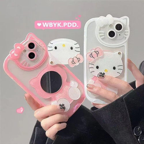 Funda De Teléfono Hello Kitty Con Espejo De Maquillaje Para