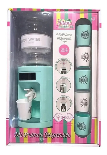 Imagen 2 de 5 de Mi Primer Dispenser Juliana Agua Luz Y Sonido 8 Piezas