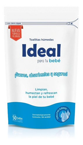 Imagen 1 de 3 de Toallitas Húmedas Ideal Clásicas Doypack X50u (24 Paquetes)