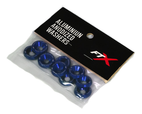 Arandelas Aluminio Moto Auto Atv Ftx 6mm M6 X10u Azul