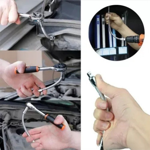 Haste De Extensão Flexível Dobrável De 3 Peças 1/4 3/8 1/2 Tamanho Da Chave 1 Unit