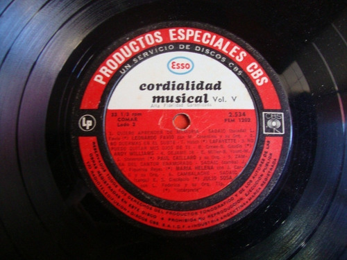 Sin Tapa Disco Cordialidad Musical 5 Quinteto Real Cp0