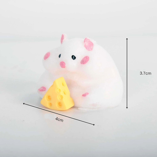 Squishy Ratoncito Con Queso + 4 Huellitas Pequeñas .
