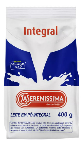 Leite Em Po Integral La Serenissima Pacote 400g