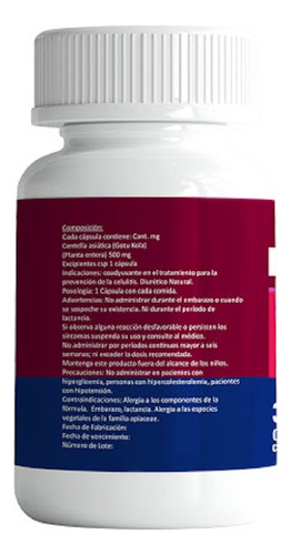 Centella Asiática 500 Mg 30 Capsulas Blandas Redugras