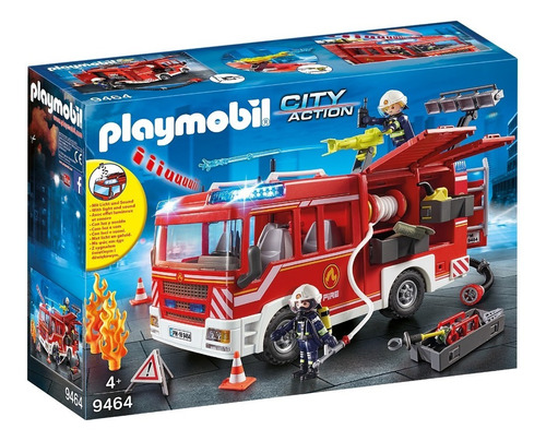 Playmobil 9464 Camión Bomberos Luces, Sonido Y Mangueras!!!