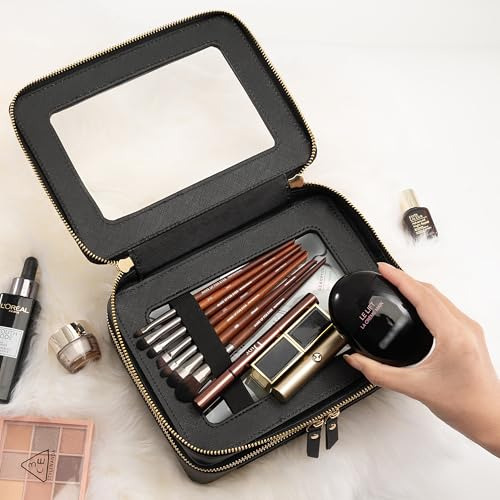 Bolsa De Maquillaje Transparente Con Cremallera Y Asa