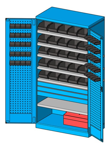Armario Storage Compat 102x55x200cm Para 800 Kg Faa140356 Color Azul