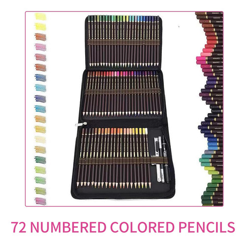 Imagen 3 de 6 de Set De Lápiz De Dibujo De Pintura Al Óleo De 72 Colores A Ba