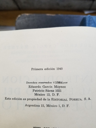 A0 Introducción Al Estudio Del Derecho 35.a Ed García Maynez (Usado)