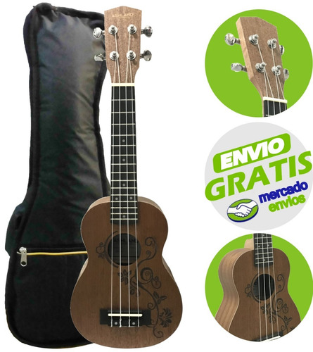 Ukelele Soprano Ashland Uk196s Con Funda Acolchada La Roca