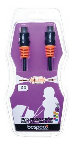 Cable Midi 3 Metros Bespeco Slmm300 5 Polos