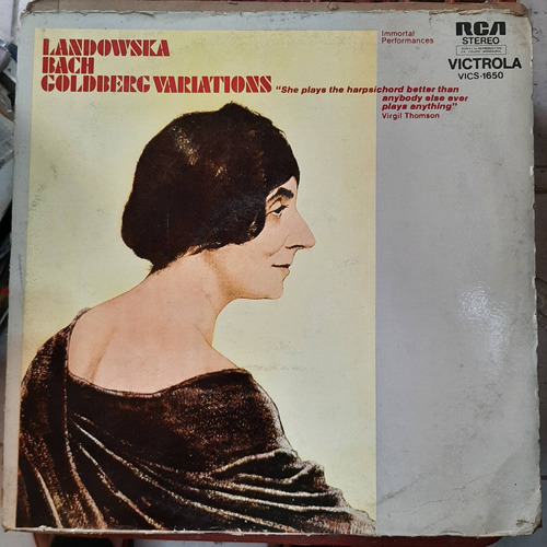 Vinilo Wanda Landowska Clavicembalo Bach Goldberg Variac Cl2