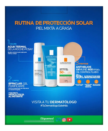 Kit-anthelios Uvmune400 + Thermal Spring+ Effaclar Moussant