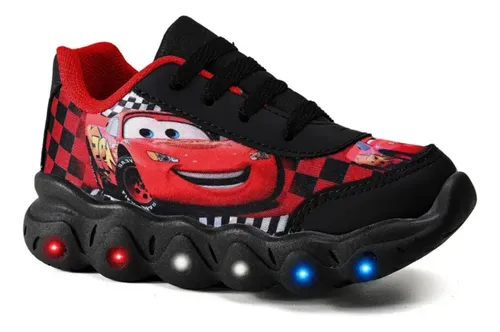 Tênis Infantil Relâmpago Mcqueen Com Led Super Confortável PLAY KIDS