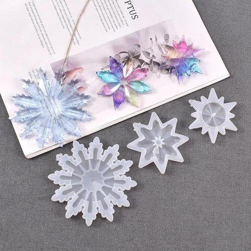 Molde De Silicona Fundida Con Forma De Copo De Nieve Con For