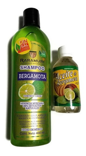 Set Tratamiento Champú Para El Pelo Bergamota Y Aceite De