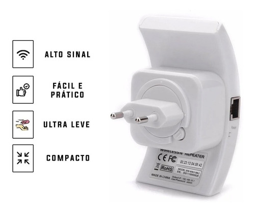 Replicador Wifi Sinal Wireless Amplificador Extensor Potente