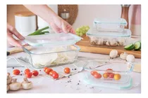 Comprar Kit 4 Recipientes Vidrio Horno Frezzer Microondas Vianda
