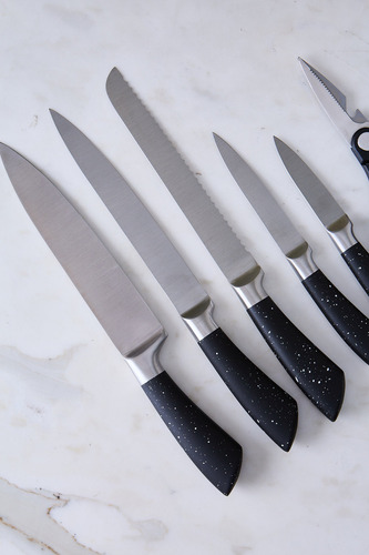 Juego De Cuchillos Cocina Taco De Madera & Granite 5 Piezas
