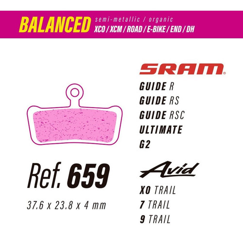 Pastillas Less Brakes Balanced 659 Para Sram Guide, Ultimate