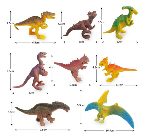 8 Piezas Modelo De Animal De Dinosaurio Prehistórico